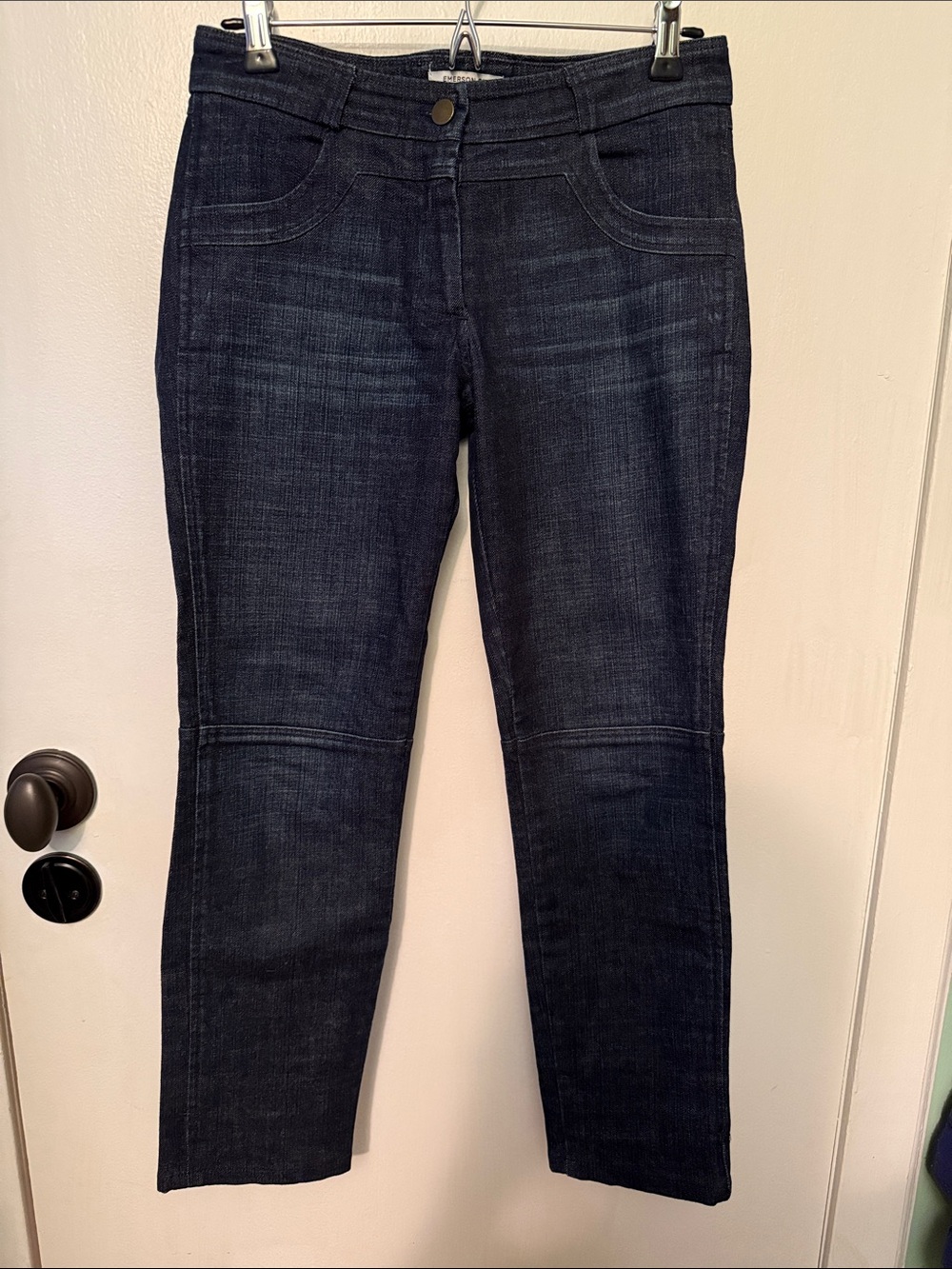 Emerson Fry Dark Blue Cropped Slim Jeans